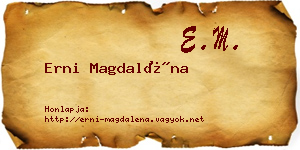 Erni Magdaléna névjegykártya